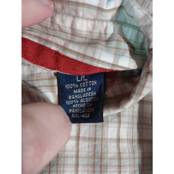 Levi's Shirt Men's Large Tan Plaid Button Front Long Sleeve - Picture 8 of 9